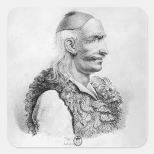 Theodore Kolokotronis gegraveerd door Alois Vierkante Sticker