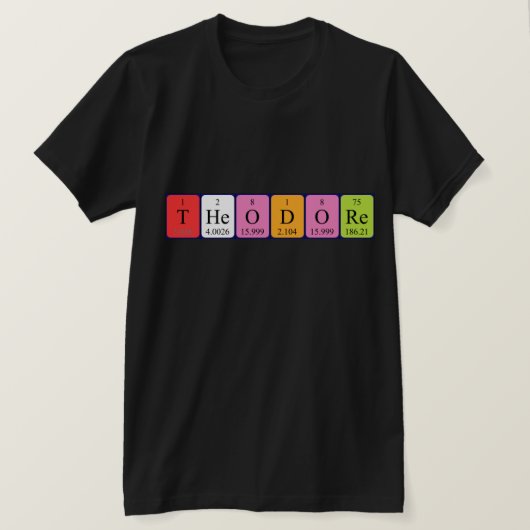 Theodore periodiek table name shirt (Design voorkant)