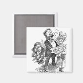 Theodore Roosevelt 1912 Politieke Cartoon Magneet (Voorkant / Achterkant)