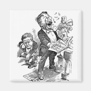 Theodore Roosevelt 1912 Politieke Cartoon Magneet