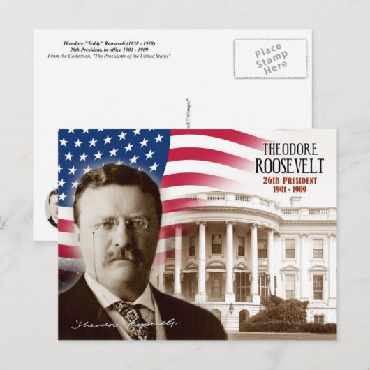 Theodore Roosevelt - 26e President van de Verenigd Briefkaart (Voorkant / Achterkant)