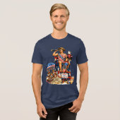 Theodore Roosevelt als een Onafhankelijkheidsdag-r Tri-Blend Shirt (Voorkant volledig)
