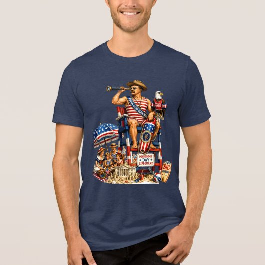 Theodore Roosevelt als een Onafhankelijkheidsdag-r Tri-Blend Shirt (Voorkant)