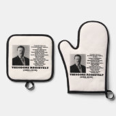 Theodore Roosevelt Dare Mighty Avice Quote Ovenwant & Pannenlap Set (Voorkant)