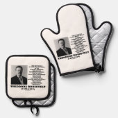 Theodore Roosevelt Dare Mighty Avice Quote Ovenwant & Pannenlap Set (Voorkant / Achterkant)
