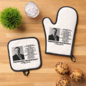 Theodore Roosevelt Dare Mighty Avice Quote Ovenwant & Pannenlap Set (Top down)