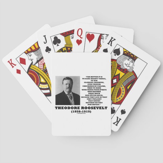 Theodore Roosevelt Dare Mighty Dame Quote Speelkaarten (Achterkant)