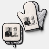 Theodore Roosevelt Doctrine Strenuous Life Quote Ovenwant & Pannenlap Set (Voorkant / Achterkant)