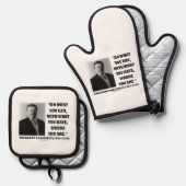 Theodore Roosevelt doet wat je kunt doen waar je b Ovenwant & Pannenlap Set (Voorkant / Achterkant)