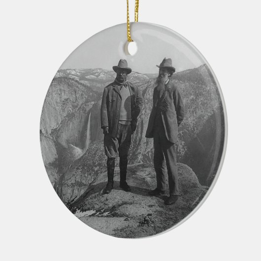 Theodore Roosevelt en John Muir over Glacier Point Keramisch Ornament (Links)