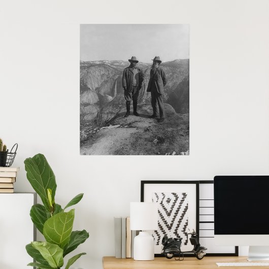 Theodore Roosevelt en John Muir over Glacier Point Poster (Thuiskantoor)