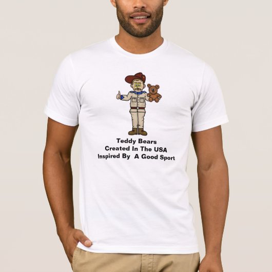 Theodore Roosevelt en Teddy Bear T-Shirt (Voorkant)