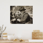 Theodore Roosevelt glimlacht in auto Poster (Keuken)