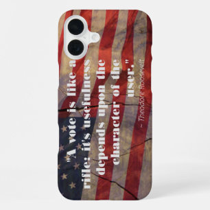 Theodore Roosevelt Inspiratie Stem Citaten iPhone 16 Plus Hoesje