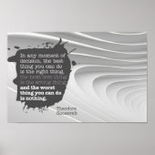 Theodore Roosevelt Inspirerend citaat "Besluit" Poster (Voorkant)