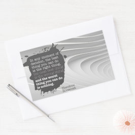 Theodore Roosevelt Inspirerend citaat "Besluit" Rechthoekige Sticker