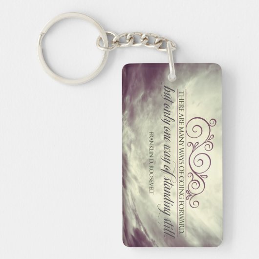 Theodore Roosevelt Inspirerend quote "Standing" Sleutelhanger (Voorkant)