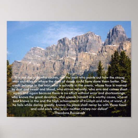 Theodore Roosevelt Motivatie Citaat Poster (Voorkant)
