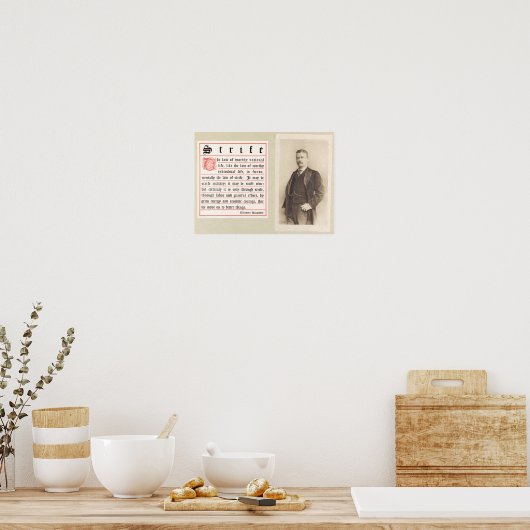 Theodore Roosevelt Motivatie Poster (Keuken)