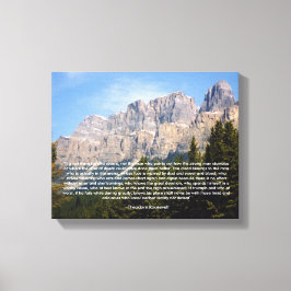 Theodore Roosevelt Motivatie Spreuk Canvas Afdruk