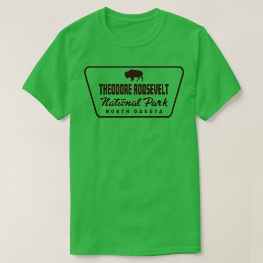 Theodore Roosevelt Nationaal Park Buffalo Badge Br T-shirt (Design voorkant)