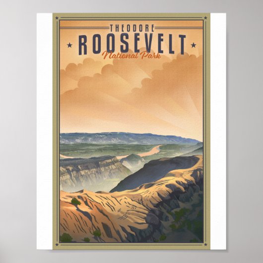 Theodore Roosevelt Nationaal Park Litho Kunstwerk Poster (Voorkant)