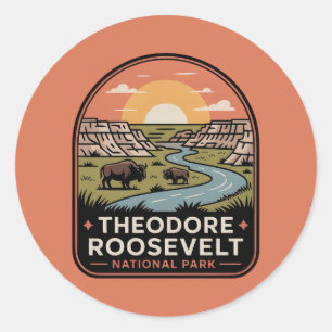 Theodore Roosevelt National Park Bizon Badge Ronde Sticker