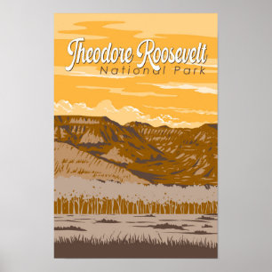 Theodore Roosevelt National Park Illustratie Kunst Poster