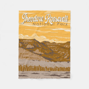 Theodore Roosevelt National Park Illustration Art Fleece Deken