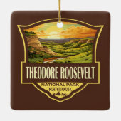 Theodore Roosevelt National Park Illustration Art Keramisch Ornament (Achterkant)