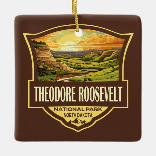 Theodore Roosevelt National Park Illustration Art Keramisch Ornament (Voorkant)