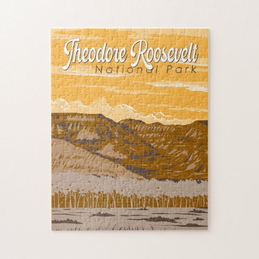 Theodore Roosevelt National Park Illustration Art Legpuzzel (Verticaal)