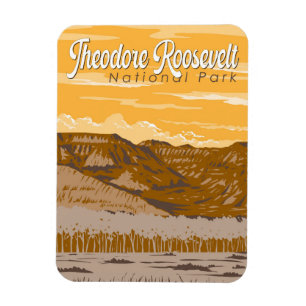 Theodore Roosevelt National Park Illustration Art Magneet