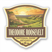 Theodore Roosevelt National Park Illustration Art Sticker (Voorkant)