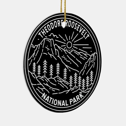 Theodore Roosevelt National Park Monoline Keramisch Ornament (Rechts)