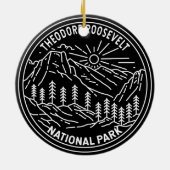 Theodore Roosevelt National Park Monoline Keramisch Ornament (Achterkant)