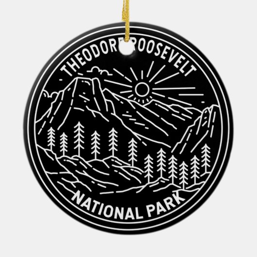 Theodore Roosevelt National Park Monoline Keramisch Ornament (Achterkant)