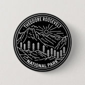 Theodore Roosevelt National Park Monoline Ronde Button 5,7 Cm (Voorkant)