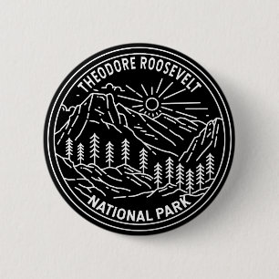 Theodore Roosevelt National Park Monoline Ronde Button 5,7 Cm