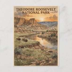 Theodore Roosevelt National Park Reisreclame uit h Briefkaart