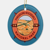 Theodore Roosevelt National Park Retro Compass Keramisch Ornament (Links)