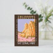 Theodore Roosevelt National Park Retro Distress Briefkaart (Staand voorkant)