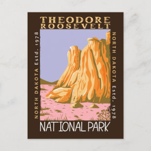 Theodore Roosevelt National Park Retro Distress Briefkaart