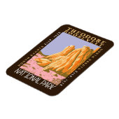 Theodore Roosevelt National Park Retro Distress Magneet (Linkerzijde)