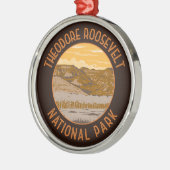 Theodore Roosevelt National Park Retro Distress Metalen Ornament (Links)