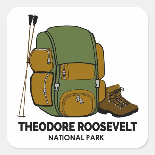Theodore Roosevelt National Park Rugzak Vierkante Sticker (Voorkant)