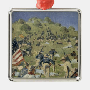 Theodore Roosevelt neemt de Saint Juan Metalen Ornament