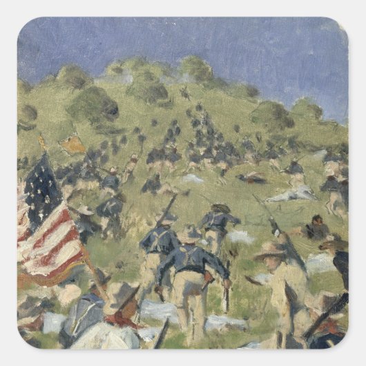 Theodore Roosevelt neemt de Saint Juan Vierkante Sticker (Voorkant)