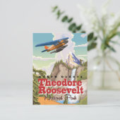 Theodore Roosevelt Park vintage reisposter Briefkaart (Staand voorkant)