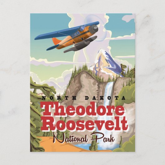 Theodore Roosevelt Park vintage reisposter Briefkaart (Voorkant)